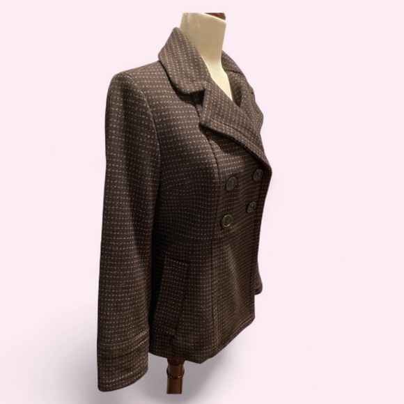Banana Republic Chocolate Brown and Mauve Wool Blend Jacket ~ size Small - Picture 7 of 13